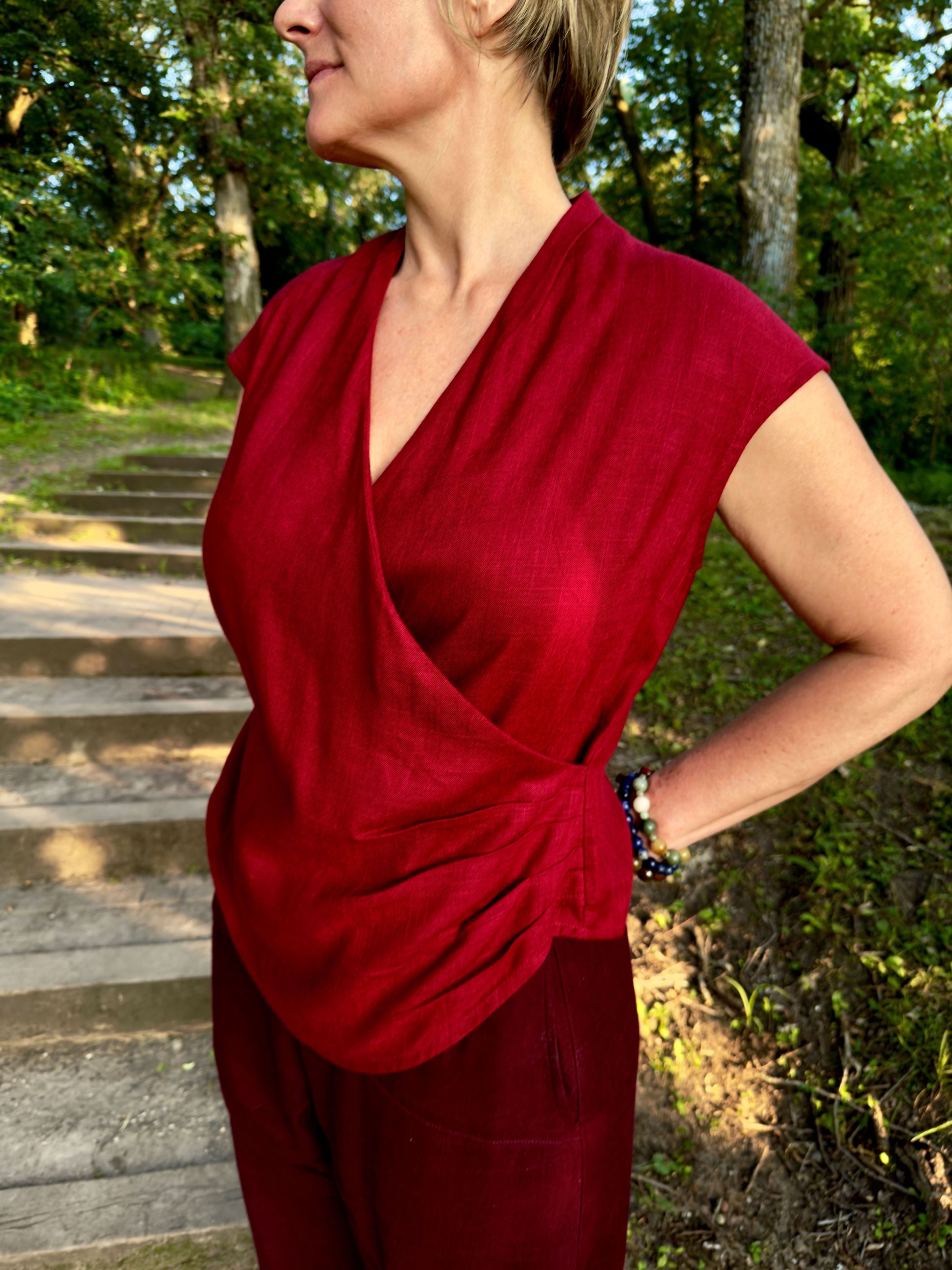 Linen Cross Drape Top - Soft Hemp – Nomadic Collections