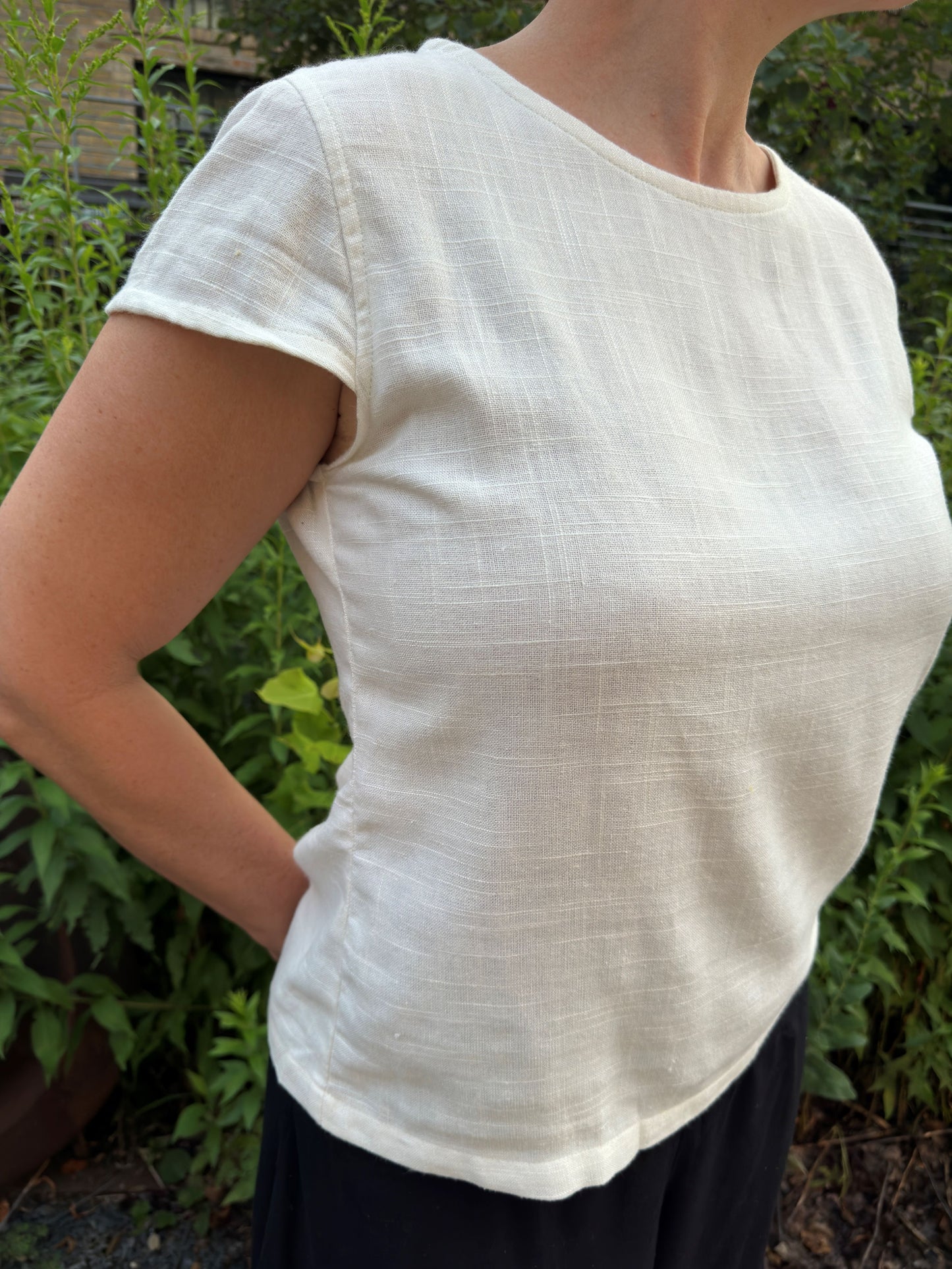 Linen Cap Sleeve Top