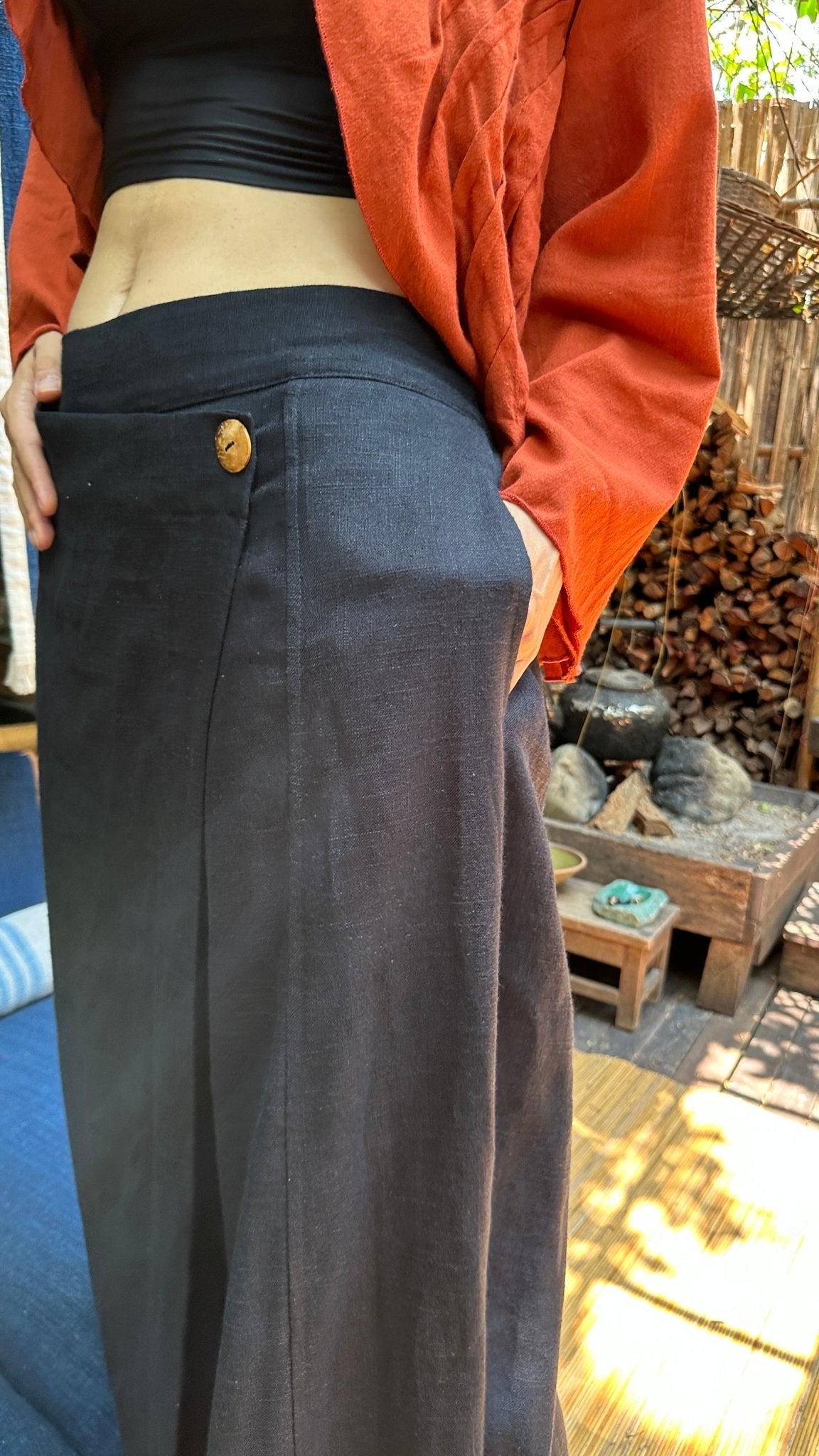 Linen Skirt Pants Culotte - Nomadic Collections