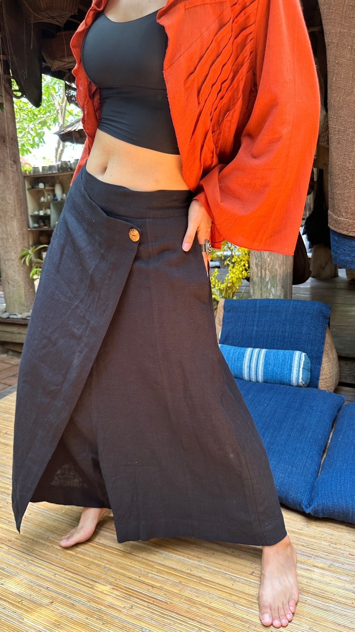 Linen Skirt Pants Culotte - Nomadic Collections