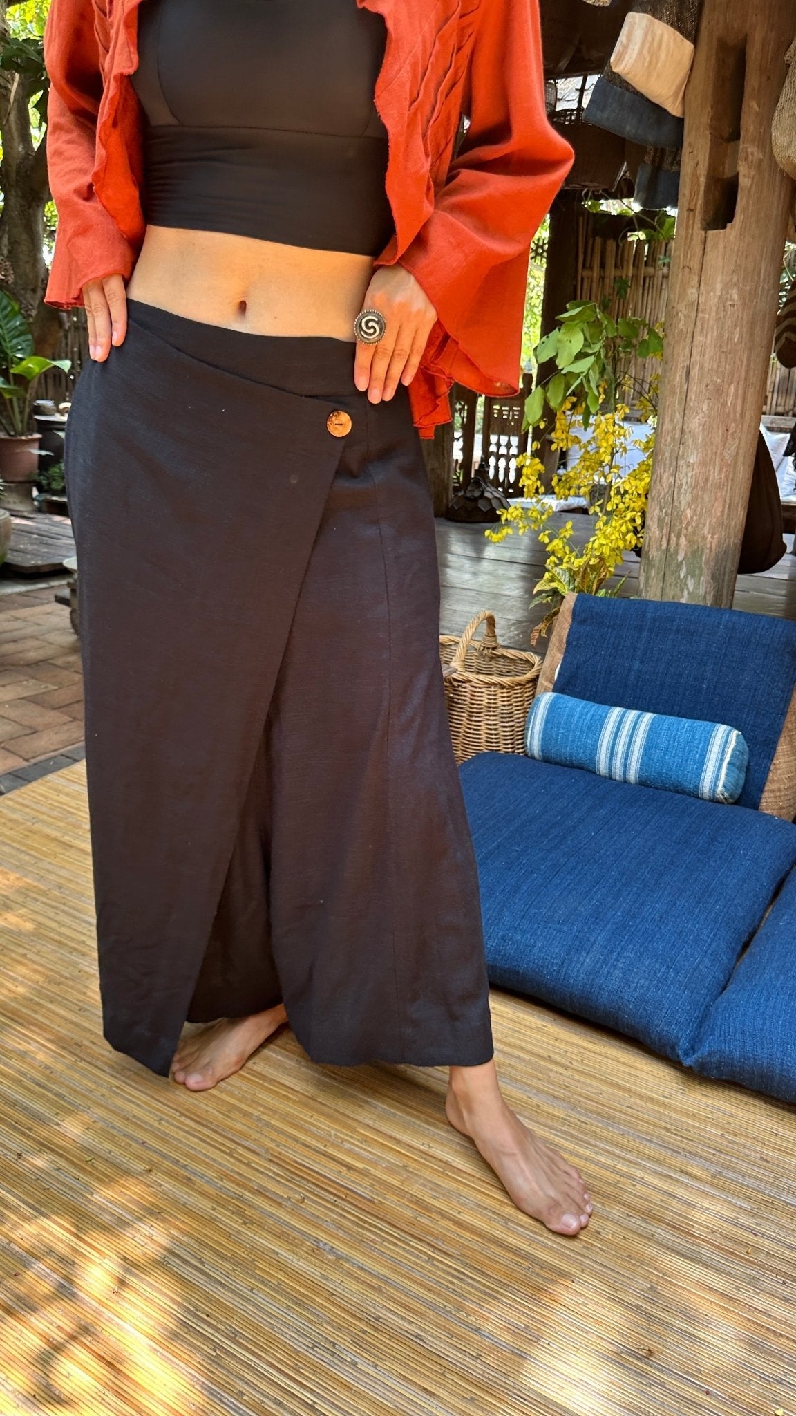 Linen Skirt Pants Culotte - Nomadic Collections