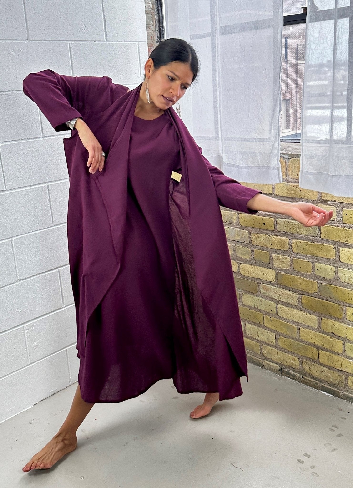 multiway cotton dress Cotton Multiway Dress, Long Convertible Dress, Long Sleeve Dress, Fit and Flare Dress, Maxi Dresses for Women